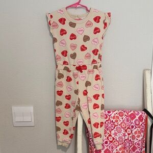 Heart Print Kids Jumpsuit